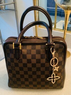 Authentic Louis Vuitton Brown Checkered Top-Handle Bag